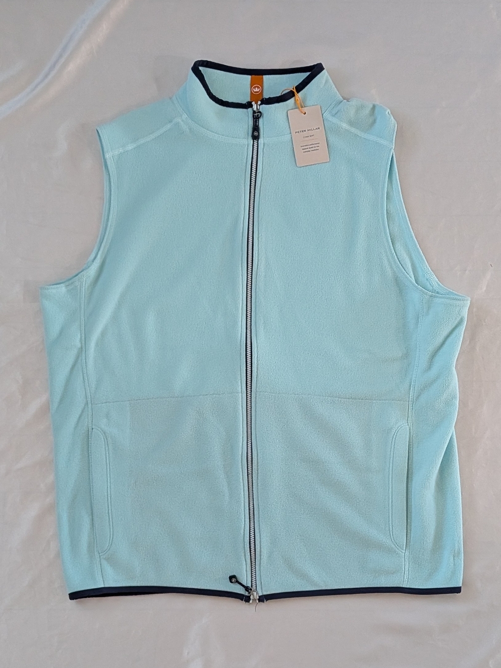 New Peter Millar Men's Celeste Thermal Flow Micro Fleece Vest Light Blue Large